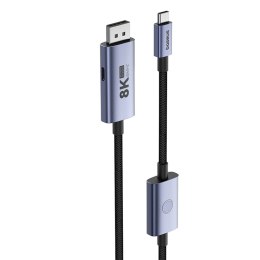 Kabel przewód USB-C - DisplayPort DP 8K PD 100W High Definition Series 1.5m - czarny