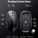 Mysz komputerowa bezprzewodowa Bluetooth 5.0 USB 2.4GHz - czarna