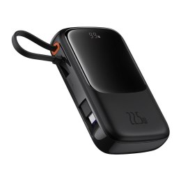 Powerbank Qpow Pro+ 10000mAh z kablem USB-C i wyświetlaczem - czarny