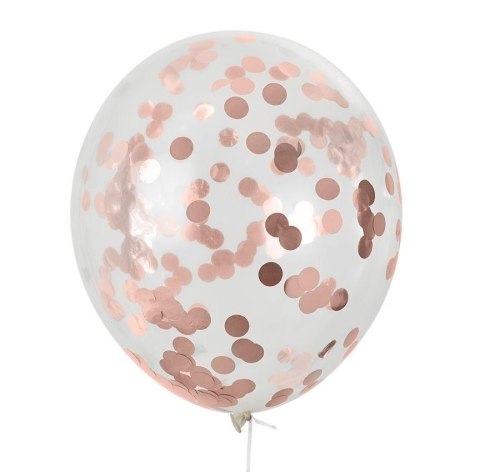 Balony przezroczyste 5szt. z czerwonym konfetti 30cm | BNK-8612