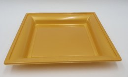 Talerz plastikowy 18x18cm złoty 12szt 34-03