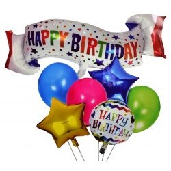 Balony foliowe 7szt HAPPY BIRTHDAY