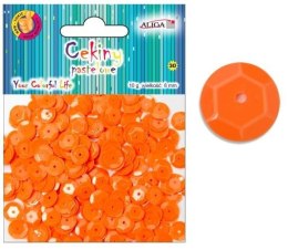 Cekiny 12szt pastelowe POMARAŃCZOWE 8mm 10g | WMT-107