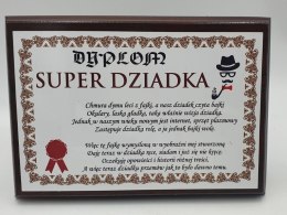 Dyplom drewniany SUPER DZIADKA DDR04