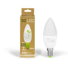 Żarówka ledowa 3LED ECO świeczka E-14 6W barwa neutralna 8W 10szt.