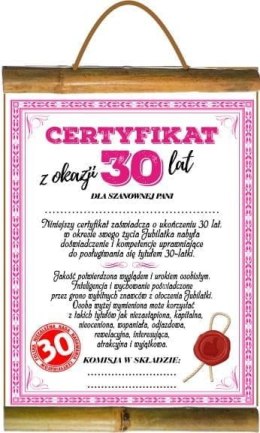 Dyplom certyfikat 30 lat Pani | D45