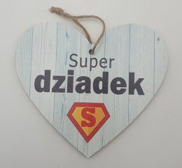 Serce wiszące 12x15cm SUPER DZIADEK